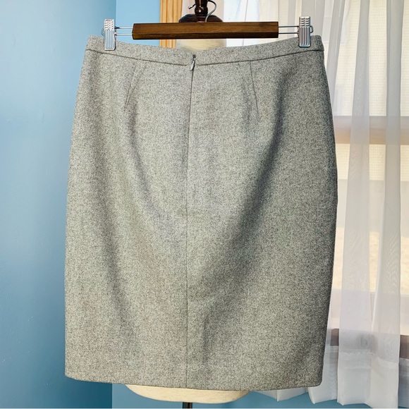 J. Crew Light Grey Wool Pencil Skirt with Zippers - Picture 2 of 8